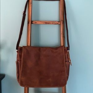 Roots Messenger bag, Tribes leather